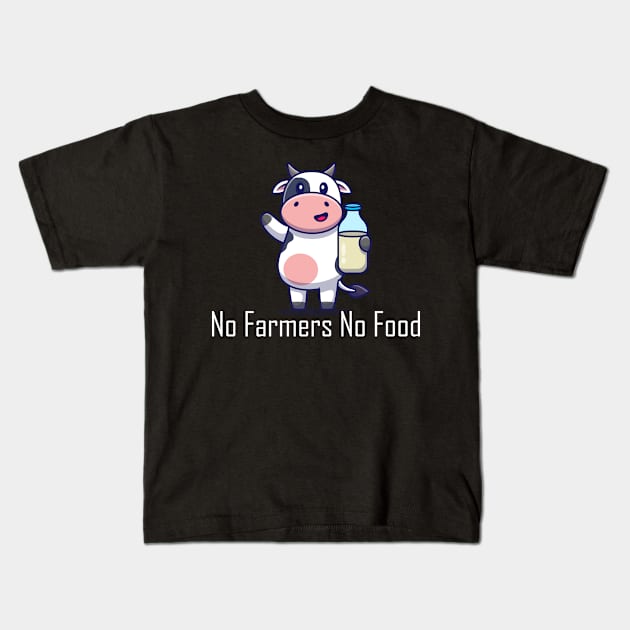 No farmers No food no funny Kids T-Shirt by teesvira